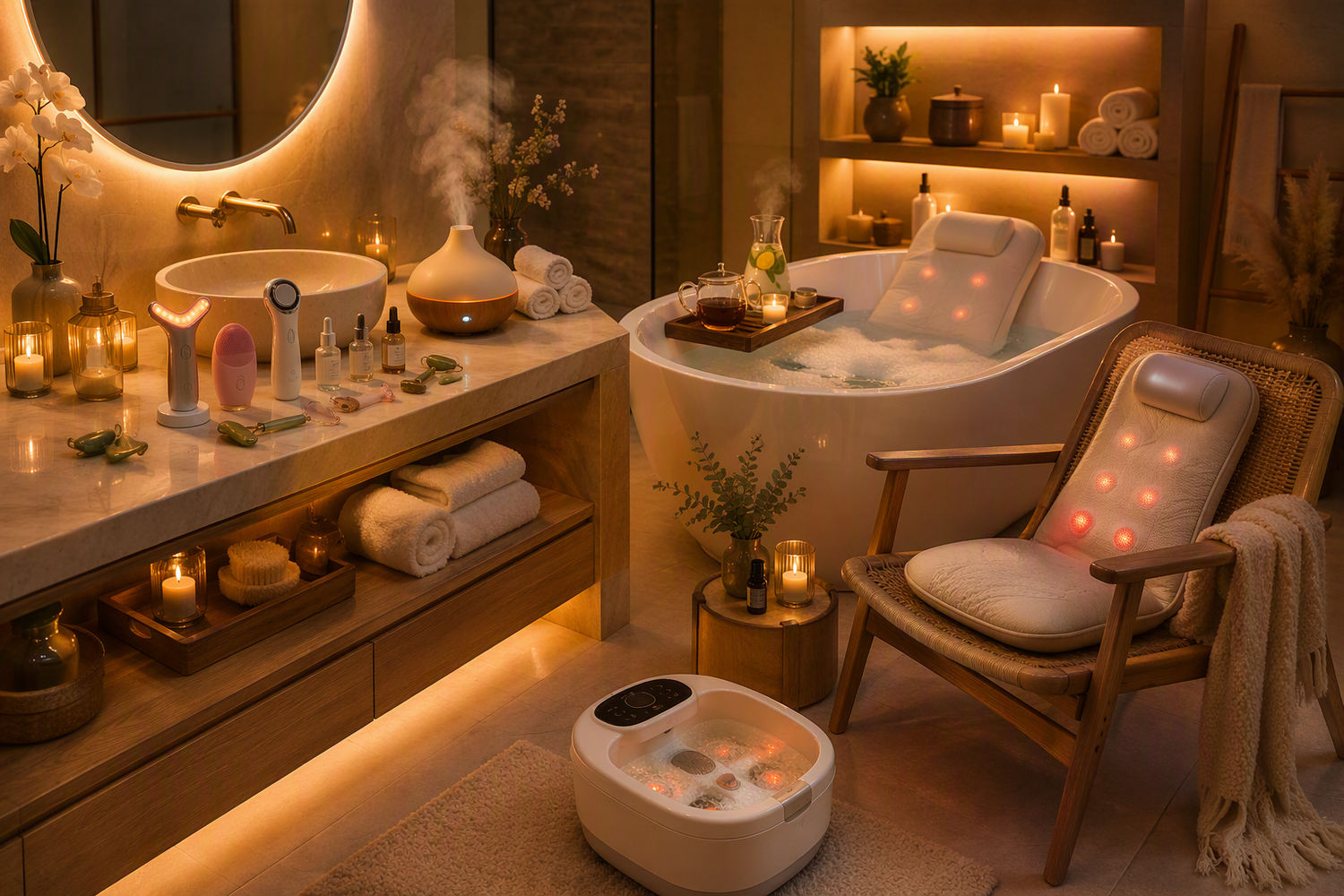 Rituel Spa et Bien etre a domicile avec appareils de massage