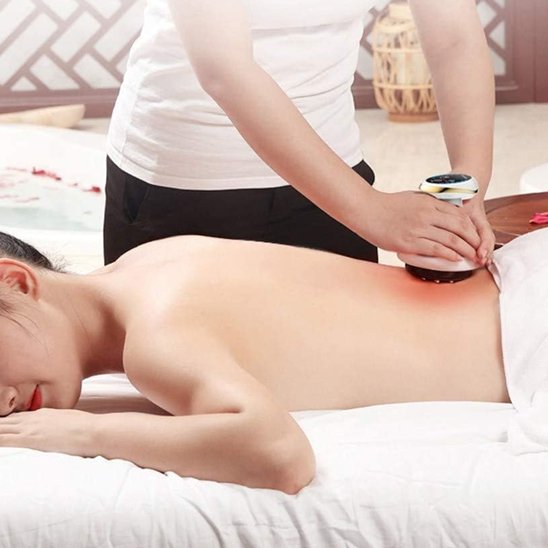 Appareil de massage pour le dos conçu pour stimuler la circulation et réduire les tensions musculaires grâce à la chaleur