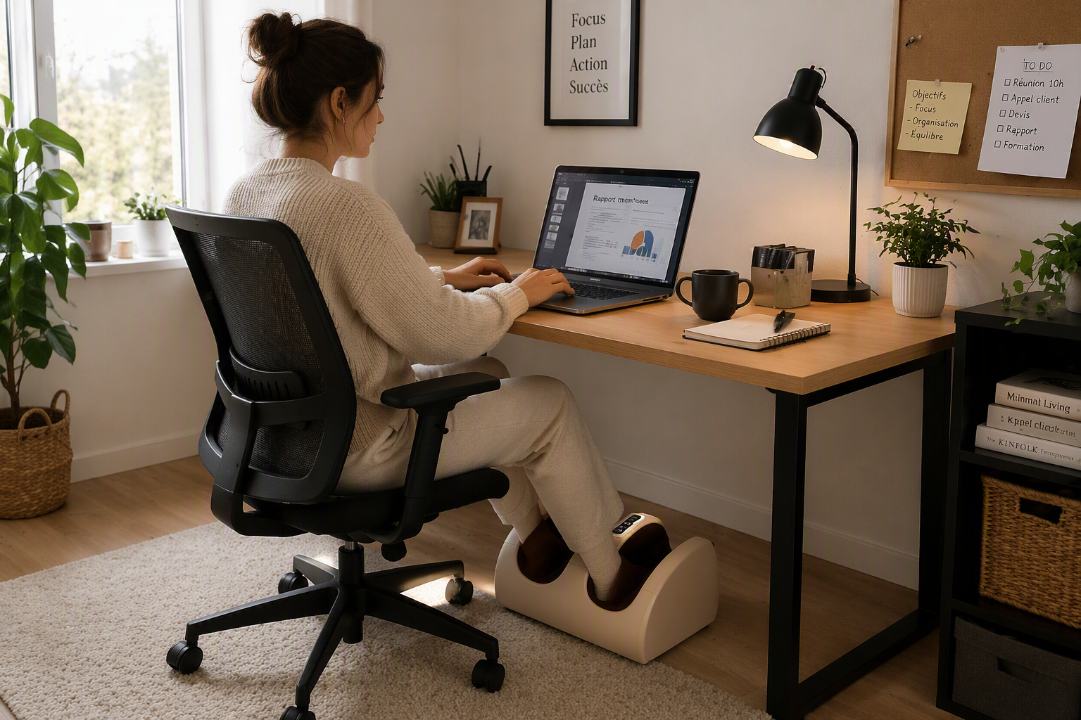 appareil masseur pieds en teletravail