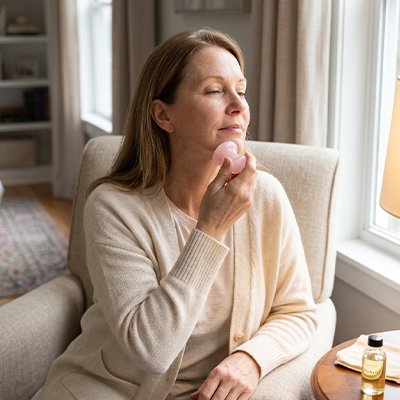 Gua sha visage pour stimuler la circulation