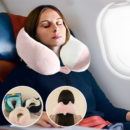 Oreiller ergonomique cervical utilisé en avion pour améliorer le confort pendant les voyages